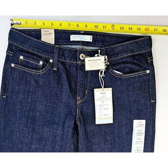 Levi's Size 10 Medium Women's 31" Inseam 545 Low Boot Cut Blue Denim Jeans NWT - Picture 2 of 15